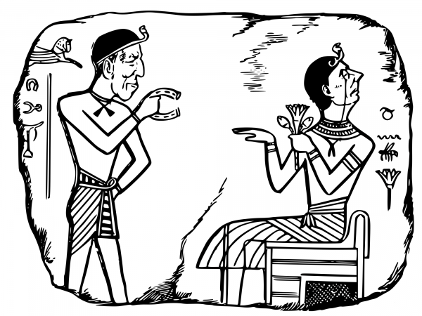 Odd Fake Egyptian Art coloring page image