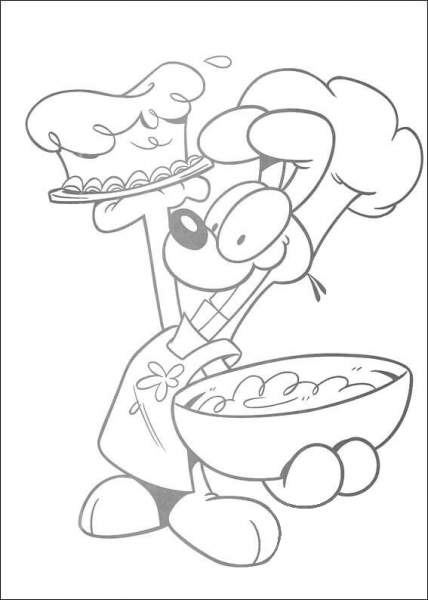 Oddie Chef  coloring page image