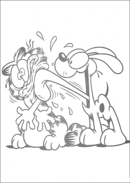 Oddie Loves Garfield  coloring page image