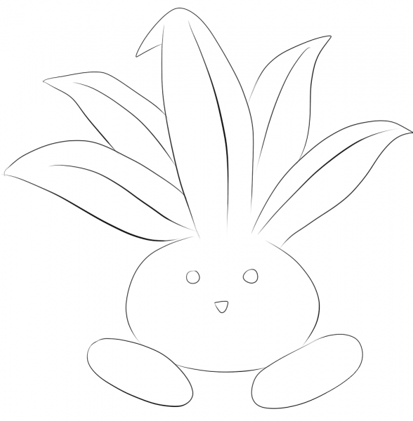 Oddish coloring page image