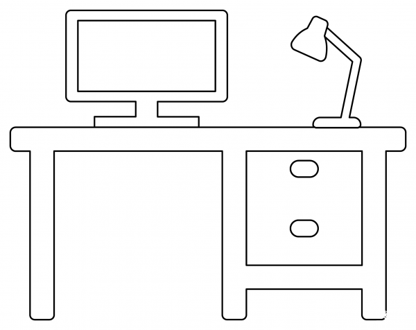Office Desk coloring page image