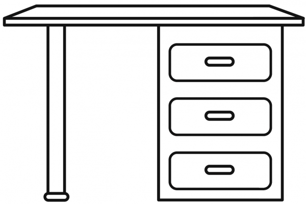 Office Desk coloring page image