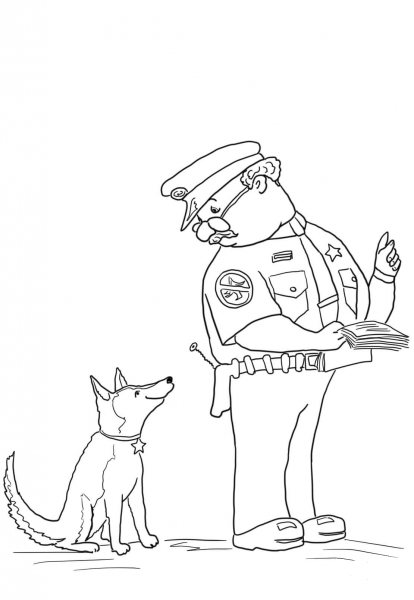 Officer Buckle and Gloria coloring page image