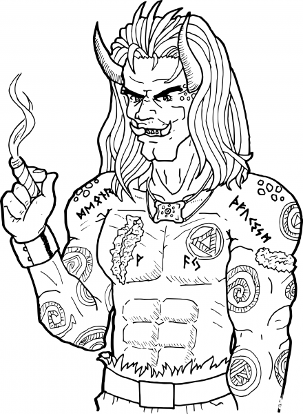 Ogre coloring page image