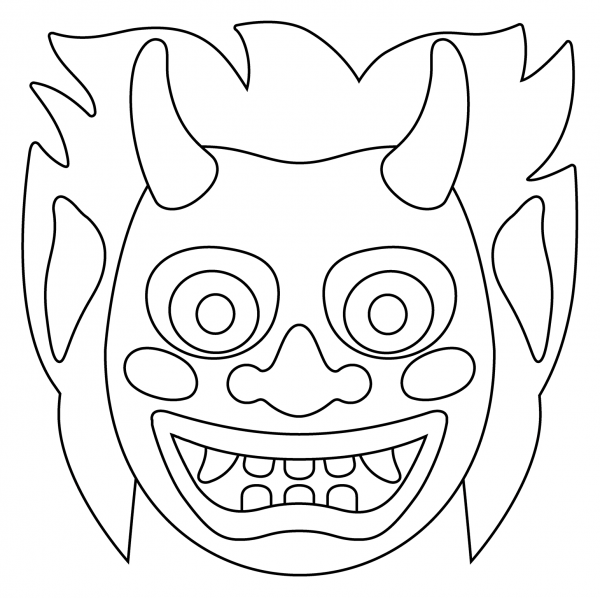Ogre Emoji coloring page image