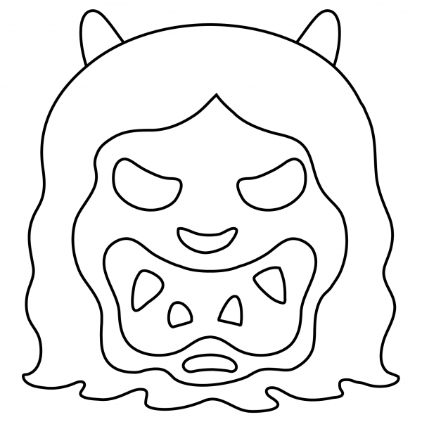 Ogre Emoji coloring page image