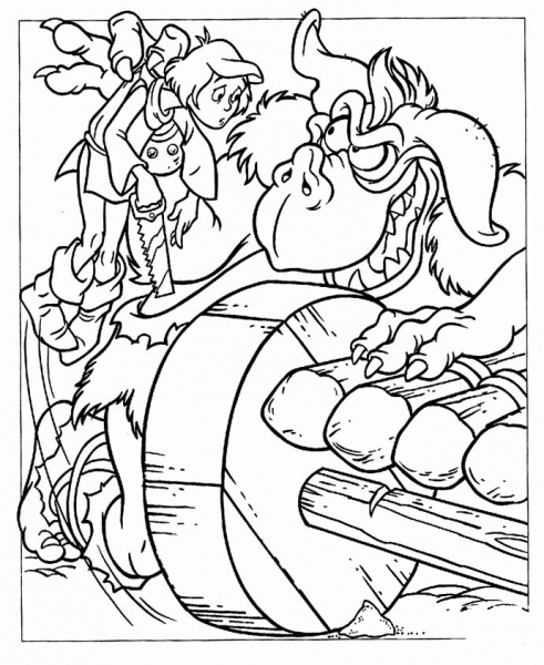 Ogre Tries To Catch Cavin coloring page image