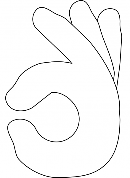 OK Gesture Emoji coloring page image