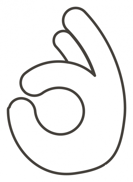 Ok Hand coloring page image