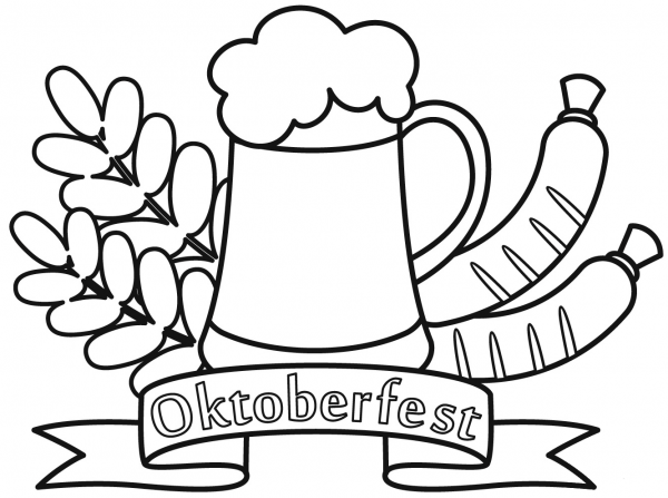 Oktoberfest coloring page image