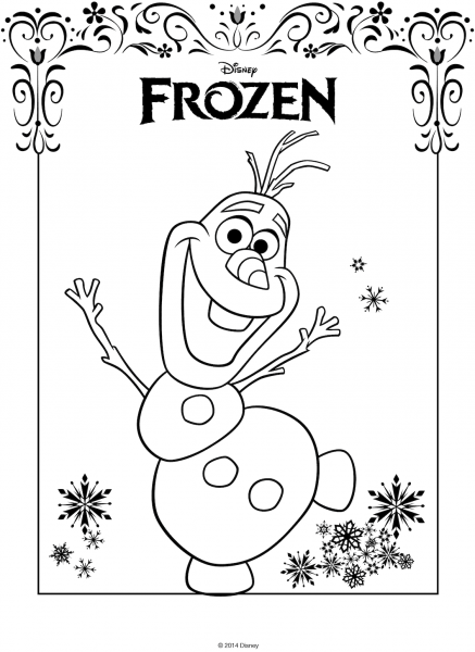 Olaf from Frozen coloring page image