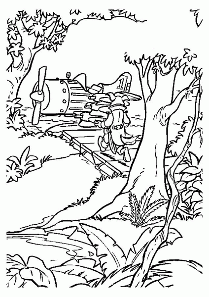 Old Air Pirate Boat  coloring page image