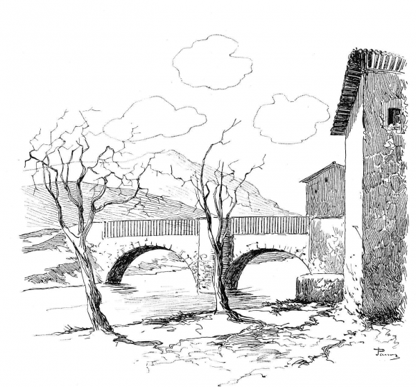 Old Bridge  coloring page image