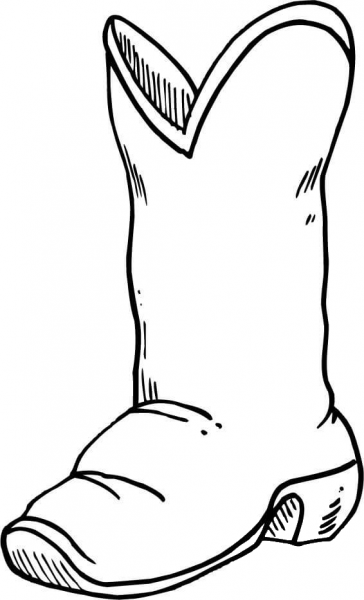 Old Cowboy Boot coloring page image