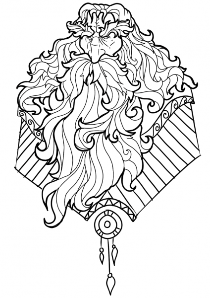 Old Dwarf coloring page image