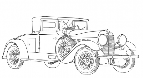Old Fashioned Car coloring page image