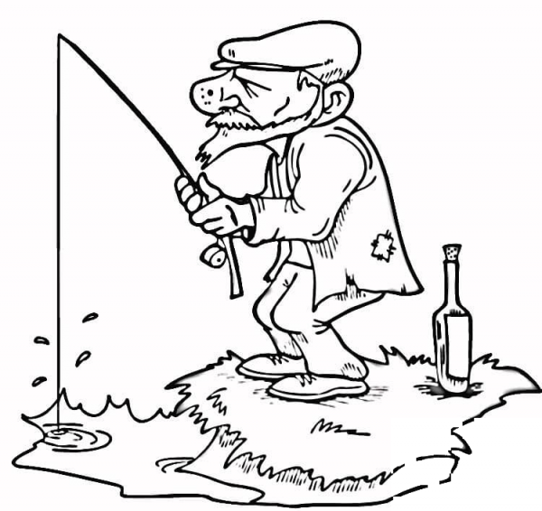 Old Fisher coloring page image