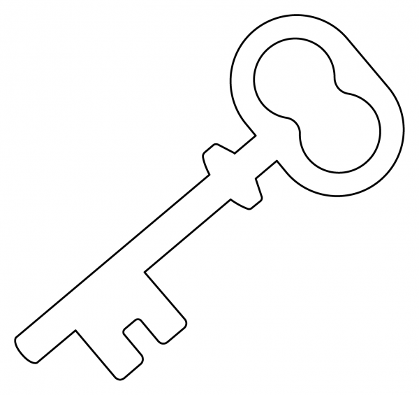 Old Key Emoji coloring page image