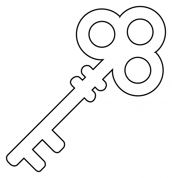 Old Key Emoji coloring page image