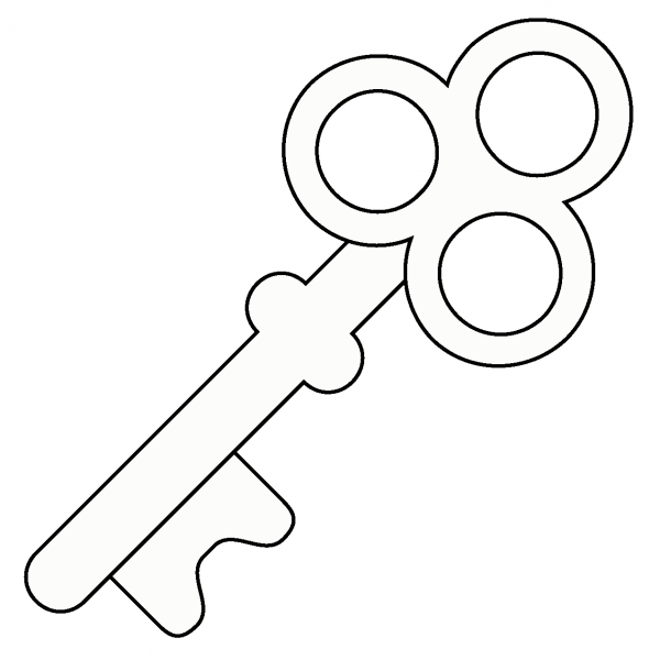 Old Key Emoji coloring page image