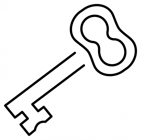 Old Key Emoji coloring page image