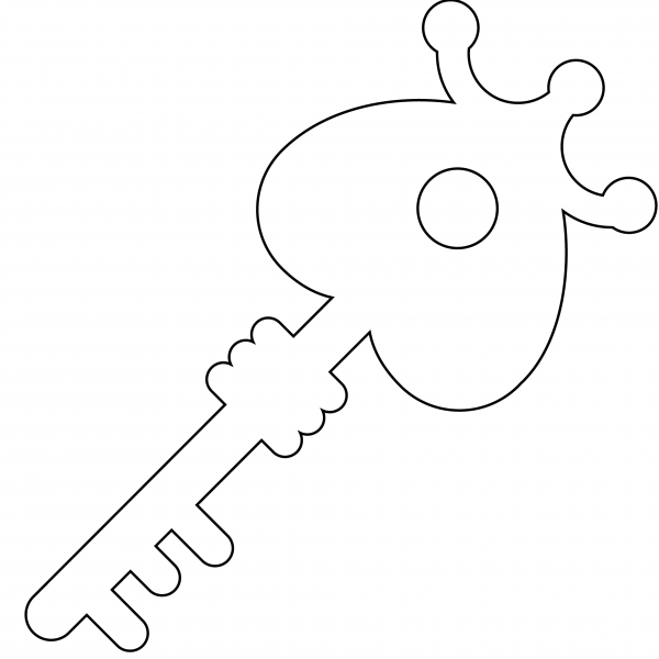 Old Key Emoji coloring page image