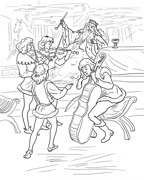 Old King Cole Nursery Rhyme coloring page image