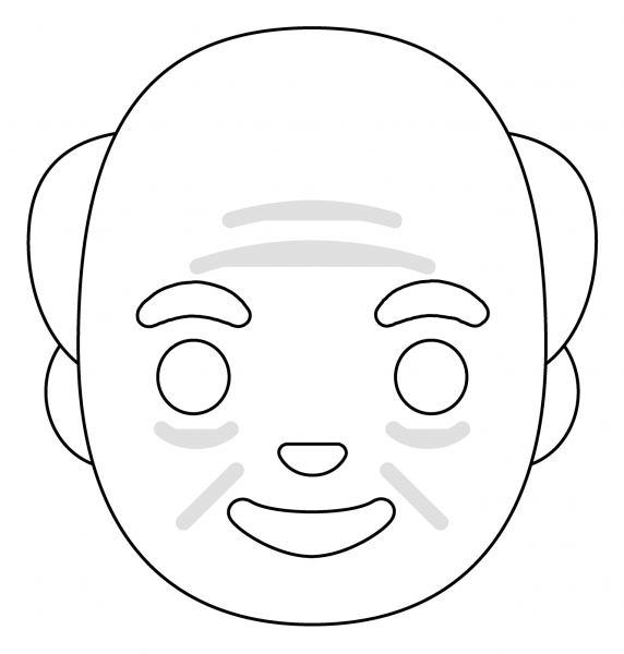 Old Man Emoji coloring page image