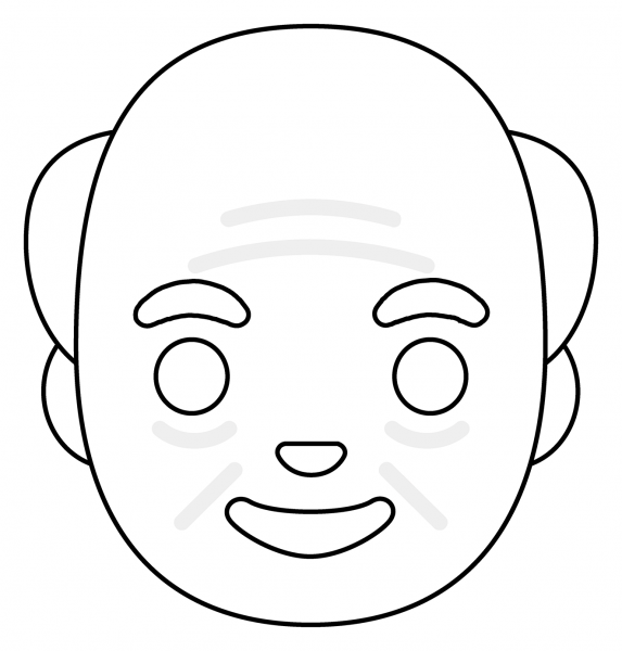 Old Man Emoji coloring page image