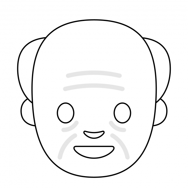 Old Man Emoji coloring page image