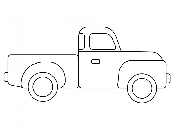 Old Pickup Truck coloring page image