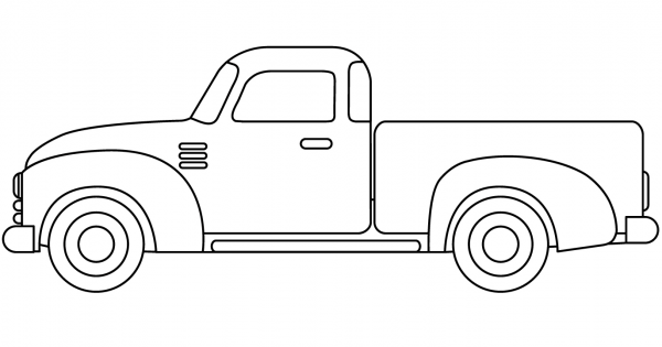 Old Pickup Truck coloring page image