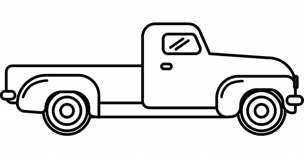 Old Pickup Truck coloring page image