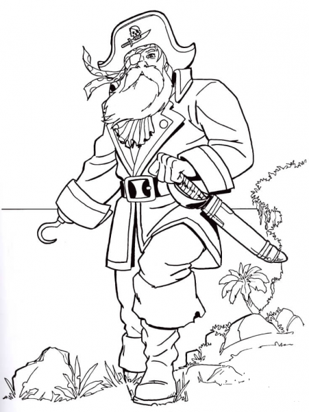 Old Pirate coloring page image