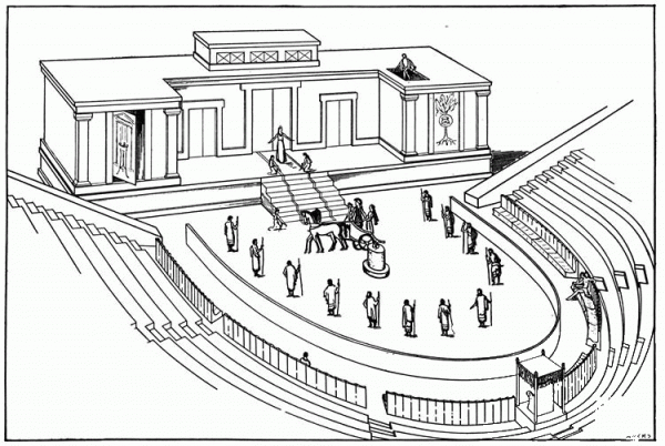 Old Roman Theatre   coloring page image
