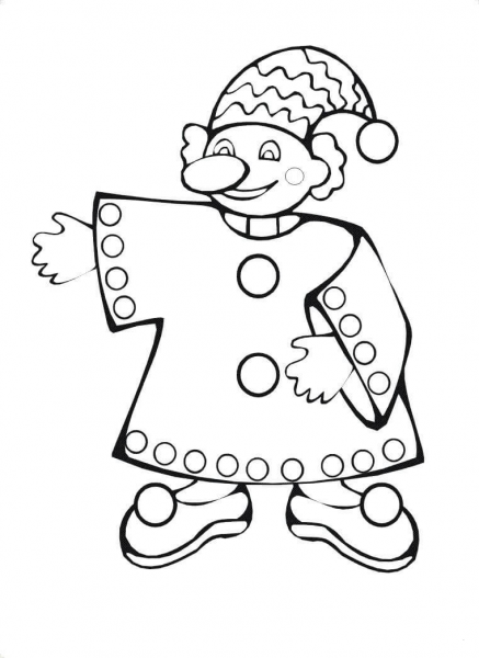 Old Style Clown  coloring page image