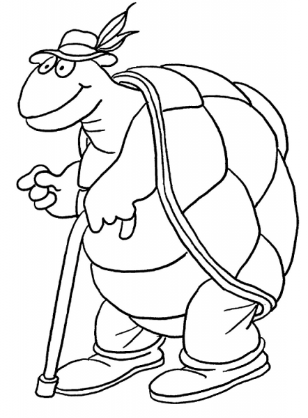 Old Turtle coloring page image
