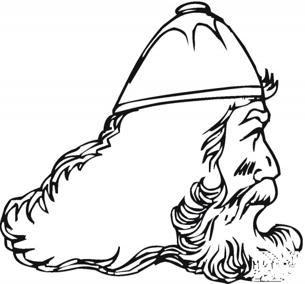 Old Viking  coloring page image