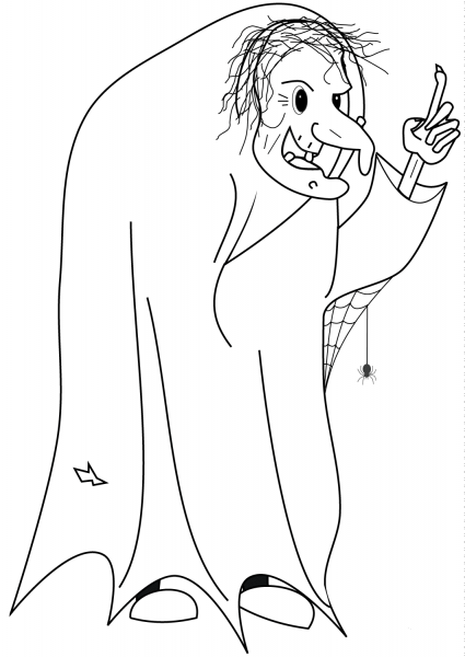 Old Witch coloring page image