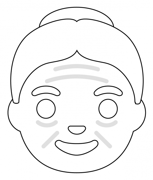 Old Woman Emoji coloring page image