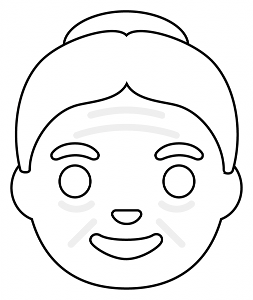 Old Woman Emoji coloring page image