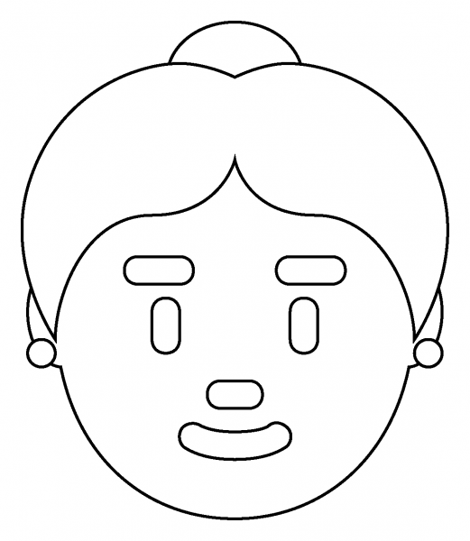 Old Woman Emoji coloring page image