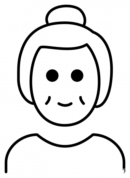 Old Woman Emoji coloring page image
