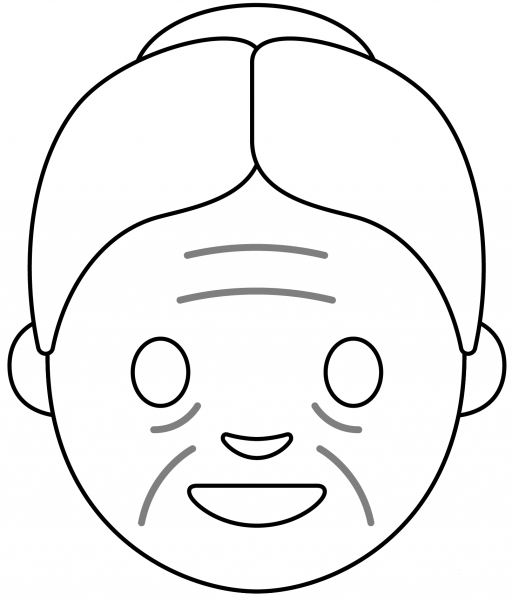 Old Woman Emoji coloring page image