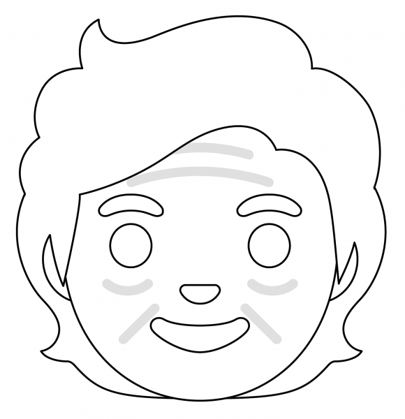 Older Person Emoji coloring page image