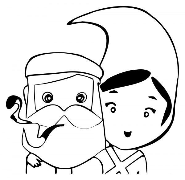 Olentzero and Mari Domingi coloring page image