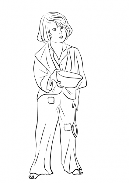 Oliver Twist coloring page image