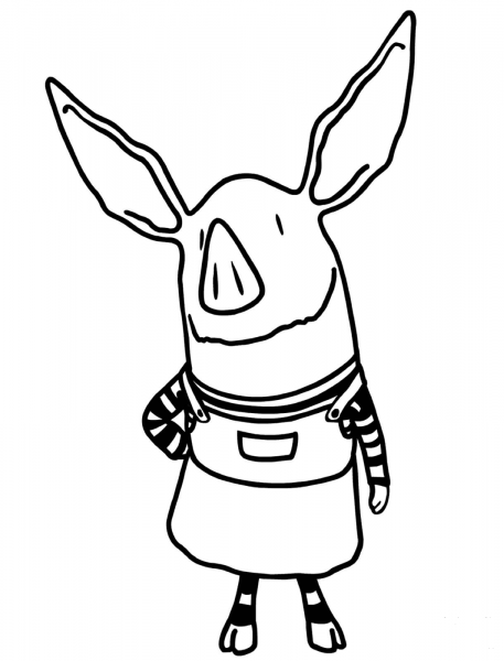 Olivia the Pig coloring page image