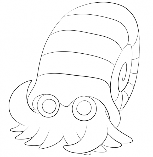 Omanyte coloring page image