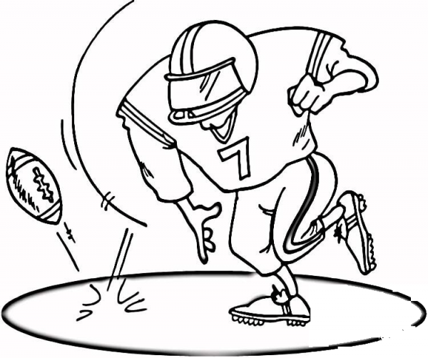 On the Football Field  coloring page image